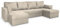 Masseno Ecksofa NAKO M mit Schlaffunktion U-Form, Sofa mit Bettkasten, Wohnzimmersofa, Couch, Soffa, Bettsofa, Couchgarnitur- Creme, Monolith 04
