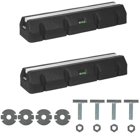 ENVIRON- Dämpfsockel für Wärmepumpe mit Wasserwagen und massivem Befestigungs-Set | 2 Stück | UV-beständig 700kg belastbar (600 mm) | Bodenkonsole Antivibrationsfüße