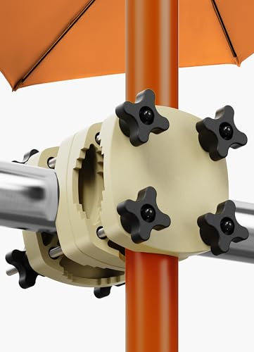 4smile SunnyGuy Support de parasol pour balcon - Support de parasol fiable pour balcon - Support de parasol fonctionnel - Pour balcon - Marron sable