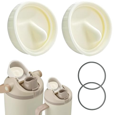 Leak-Proof Silicone Stopper and Gasket Rings Set for Owala FreeSip Sway 30oz 40oz Tumbler 40oz,Food-Grade Silicone,10Colors, Includes 2 Mouthpiece Pads and 2 Gasket Rings (Ivory White)