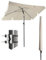 4smile Sonnenschirm Balkon SunnyShade - Sonnenschutz Balkon 3-in-1 SET, Beige - Sonnenschirm rechteckig 200 x 125 cm + Metall Sonnenschirmhalter Balkongeländer SunnyEasy + Sonnenschirmhülle
