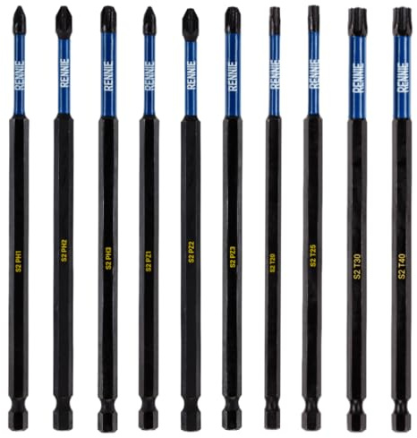 10 Pack x 150mm Long PH1 PH2 PH3 PZ1 PZ2 PZ3 T20 T25 T30 T40 Impact Screwdriver Driver Bits Set. Heavy Duty Magnetic Screwdriver Bit Set.