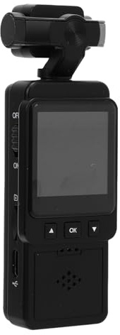 Goshyda Small Body Camera with LCD Screen, 1080P HD Camera, Motion Detection Video Recorder, 360° Rotatable Lens, for Travel, Skiing, Camping, Cycling