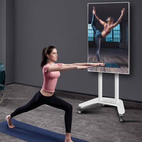 QICBYING For 32-60 Inch Screen Height Adjustable Lcd Tv Floor Stand - Mobile TV Cart Stand With Wheels, Horizontal And Vertical Screen Rotation Rolling Tv Stand