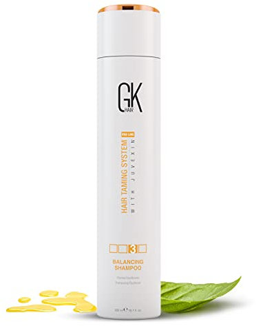 GK HAIR Global Keratin Balancing Shampoo (300ml/10.1 Fl Oz) Für fettiges & farbbehandeltes Haar Tiefenreinigung, stellt den pH-Wert wieder her Ideal für überbeanspruchtes und umweltbelastetes Haar