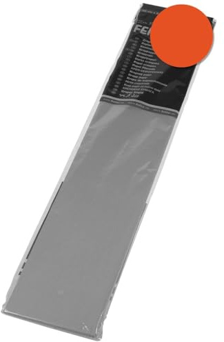 folia 822108-10 - Krepppapier, 10 Lagen in reinorange, jede Lage ca. 50 x 250 cm, 32 g/m², sehr elastisches und dünnes Papier, mit einer unebenen und rauen Oberfläche