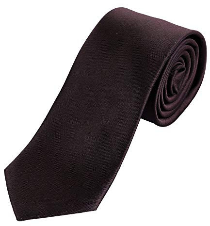 DonDon Herren Krawatte 7 cm klassische handgefertigte Business Krawatte Braun für Büro oder festliche Veranstaltungen