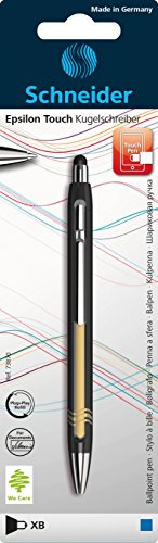 Schneider 73870 Epsilon Touch Druckkugelschreiber (Strichstärke XB, dokumentenechte Mine- Schreibfarbe: blau, inkl.,Touchpen, Made in in Germany) sortiert, 1 Stück