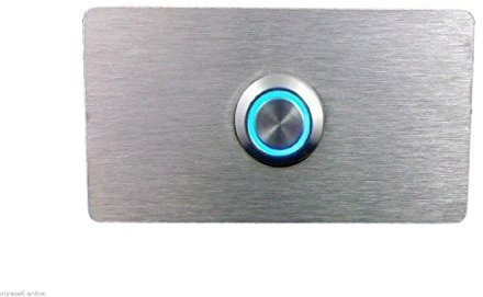 Eurosell Beleuchtete Design V2A Edelstahl Klingelplatte Klingel Platte Schild Türklingel Klingelknopf Klingelschild beleuchtet blau LED