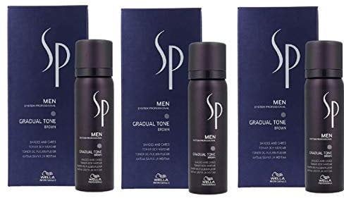 3er Wella Professionals SP Just Men Gradual Tone Pigment Mousse Braun 60 + 30 ml