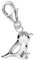 Goldene Hufeisen Mini Vogel Charm Anhänger 925 Silber Spatz für Bettelarmband Charmkette
