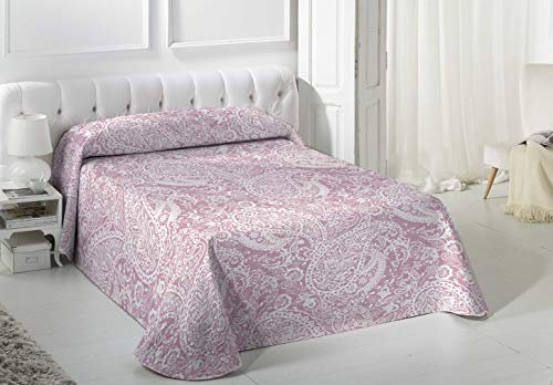 VIALMAN Couvre-lit boutis léger, Rose 105 x 190 cm