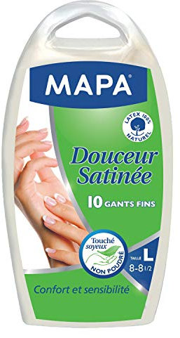 Mapa Gants de Ménage Douceur Satinée Boîte de 10 Gants Taille 8/L