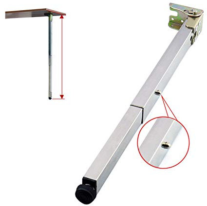 Pieds de Table de Meubles de Bricolage en Acier Inoxydable Réglable,Télescopique Pliable Pieds de Bureau de Bar,pour Tables de Salle À Manger,Armoire,50-130cm,avec Vis (50cm/19.7in)
