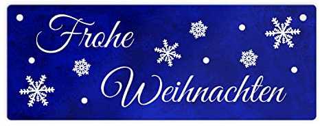Frohe Weihnachten Metallschild XL Dank der 2 vorgebohrten Löcher lässt sich das Metallschild einfach montieren. mit Weihnachten Motiv
