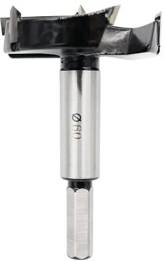 Forstner Drill Bits 60mm (2-3/8 inch) Tungsten Carbide Upgraded Version 3-Cutter Higher Hardness Wood Hole Saw Auger Opener Woodworking Drilling Tool Wood Cutter