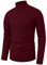 Sailwind Mens Jumpers Turtleneck Sweater Ribbed Slim Fit Knitted Tops High Roll Neck Basic Solid Color Pullover (Wine Red, M)