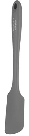 Fatto in Casa da Benedetta Spatola leccapentole Silicone con Anima in Metallo, Antigraffio per Ciotole e Pentole - Lunghezza 28 cm (Grigio scuro)