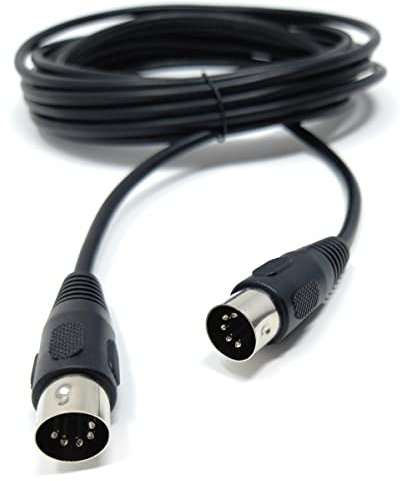 DRUT 5m 5 Pin MIDI Male to Male DIN Plug Audio Cable for Music Instruments 16.5ft Black