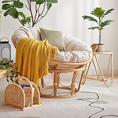 Morbuy Papasansessel Kissen Sitzauflage, Runde Form Rundes Dicke Stuhlkissen Bequem & Weich Sitzkissen Hängesessel für Indoor Outdoor Garten Stuhlauflage (100x100CM,Beige)