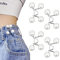 Bekecidi 4 Sets Jeans Taillenstraffer, Kein Nähen, Abnehmbare Hosenknöpfe Erforderlich, Jeans Taillenschnalle, Jeans Taillenverstellknopf (Perle; Weiß)