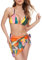 Durio Bikini Damen Set Bikini Damen Push up Sexy Triangel Bikini Damen Bikini mit Überrock 38-40 Buntes Graffiti