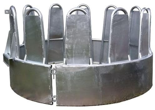 Brama-West Rundraufe mit Palisaden und Sicherheitsblechen für Pferde & Rinder Ø 2m Futterraufe Heuraufe