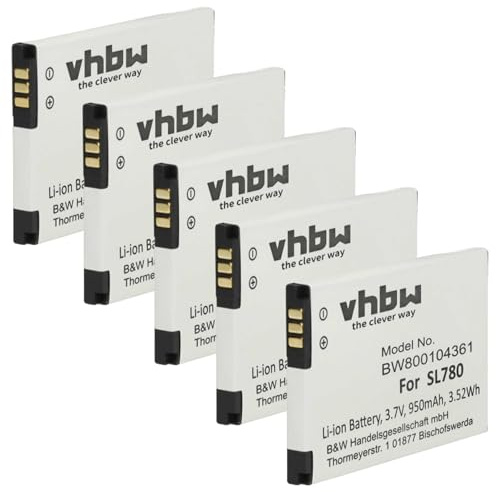 vhbw 5X Akku Ersatz für Siemens V30145-K1310-X445 | für schnurlos Festnetz Telefon (950 mAh, 3,7 V, Li-Ion)