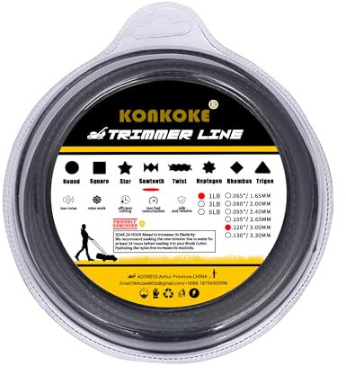 filo decespugliatore 3mm ,filo decespugliatore professionale,Filo dentato Universale in Nylon per decespugliatore e Tosaerba-filo decespugliatore 3 mm seghettato【Nero/Seghettato】 3.0mm-Pro 450g