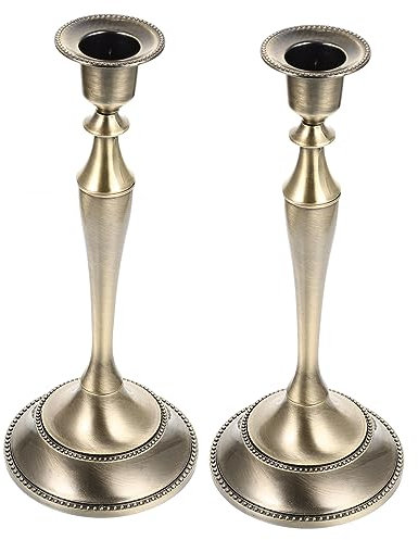 Ciieeo 2 Stück Bronze Kerzenständer Ornament Antikes Messing Kerzenhalter Kerzenständer Halloween Kerzenhalter Kandelaber Mittelstücke Hochzeitsdekoration Vintage Behälter