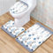 Badvorleger Set Meer-Seestern-Muster Badgarnitur 3 Teilig, Bodenvorleger U-förmiger WC-Vorleger WC-Deckelbezug, rutschfest, Waschbar für Badewanne, Dusche, Badezimmer