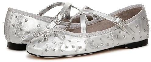 Circus NY by Sam Edelman Zuri Stud Ballerinas für Damen, Soft Silber, 37 EU