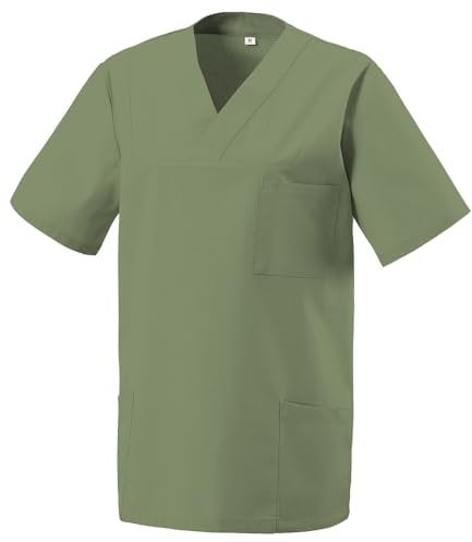EXNER Medizinischer Schlupf-Kasack, OP-Kasack, Unisex, für Krankenpflege, Altenpflege, Farbe sage, Größe 4XL