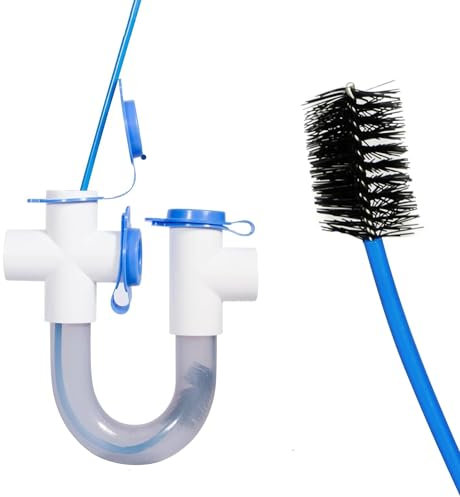 ieron Sifone condensa standard da 3/4 con spazzola per la pulizia, trappola a U in PVC trasparente per sistemi HVAC, durevole, facile da installare, scarica efficacemente la condensa, previene il