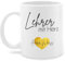 Tasse Tassen 325ml - Geschenke zum Abschied Lehrer mit Herz mit Name | Abschiedsgeschenk Pädagoge Schule - 325 ml - Weiß - bester personalisierte lehrer) für personalisierung personalisierbare