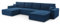 FurniShop24 Ecksofa mit Schlaffunktion und Bettkasten - Eckcouch U-Form, Klappsofa - Schlafcouch zum Wohnzimmer, Modern Design Schlafsofa Mango U: Dunkelblau