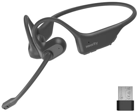 Nuroum OpenEar Pro 2 Kopfhörer mit Noise-Cancelling Mikrofon, Open Ear Bluetooth Kopfhörer mit Dongle, Bluetooth 5.3 Dual-Verbindung, Kabellose Headphones für Arbeit im Büro/Home-Office/Unterwegs
