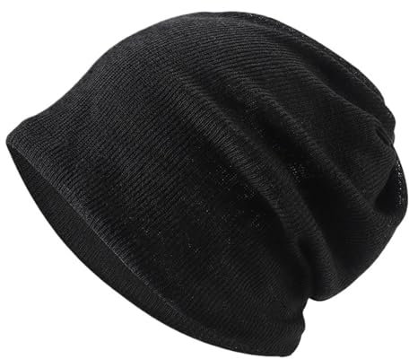 QATOBI Beanie Mütze Damen, Slouch Beanie Mütze, Elastisch Laufmütze für Alle Jahreszeiten(Light blue_One size)
