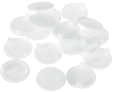 QUARKZMAN Scharniere Lochabdeckungen, 18 Stück 35mm(1-3/8) ID - Kunststoff Abdeckkappe für verdeckte Scharniere Rund Flush Typ Stecker Kappe für Möbel Schrank Schrank (Weiß)