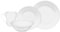 White Dinner Set 16-Piece White Arctic Plate Set | 4 Dinner Plates, 4 Side Plates, 4 Soup Plates & 4 Mugs | Microwave & Dishwasher Safe