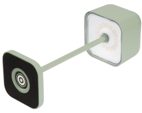 Olympia Lucca Cordless LED Table Lamp, Sage Green 200mm | Square dome design recovers a retro aesthetic, offering wire-free tabletop illumination for commercial cafes or bars.