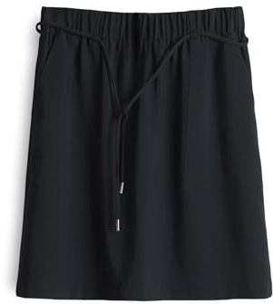 OPUS Damen Minirock | Rania Cargorock aus weichem Modalmix Twill Black, 42