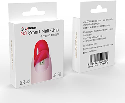 JAKCOM N3 Smart Nail Chip Nagelkunst-Maniküre, intelligentes tragbares Gerät, Social Sharing & 128 GB kabellose Festplatte und viele NFC-Funktionen für iPhone, Android, 2 Stück
