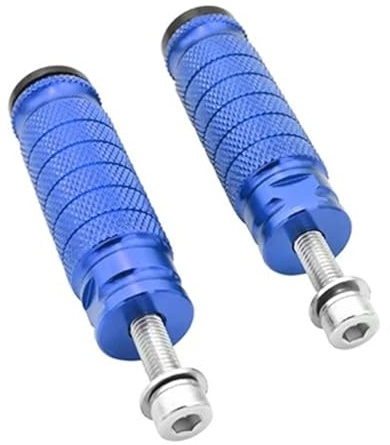 Motorrad Fußrasten Universal M8 8mm Fußrasten Peg Pedale Peg Motocross Fußrastenanlage Hinten Sets Fußstütze Pedal(Blue)