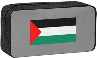 JGHHOUN Palestine Flag Print Men Women Large-Capacity Pen Case Stationery Organizer Pouch for Office Home Work