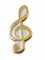 Metall-Emaille-Anstecknadel, Musiknotenschlüssel, goldfarben