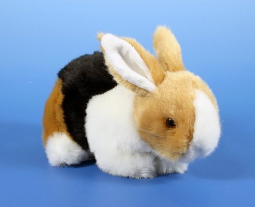 Plüschtier Hase braun-schwarz-weiß 23cm Osterhase