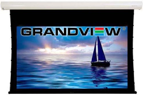 Grandview Cyber Series 106 Electric Motorised and Tab Tensioned 16:9 Projector Screen With Remote Control - for high definition, 1080p, 4k, 3D, Full HD, DLP, LCD, D-ILA projection - Wall or ceiling mount option