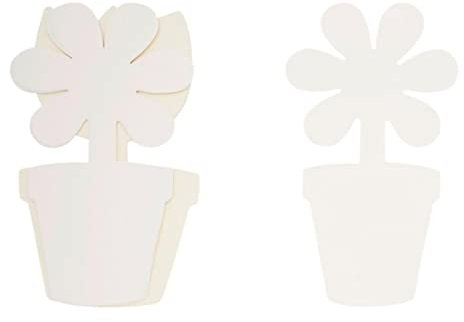 CRAFTY BITZ Large Children's Card Paper Shapes - Flower Pots, 2 Kinds - Pack of 10, White, (68951)