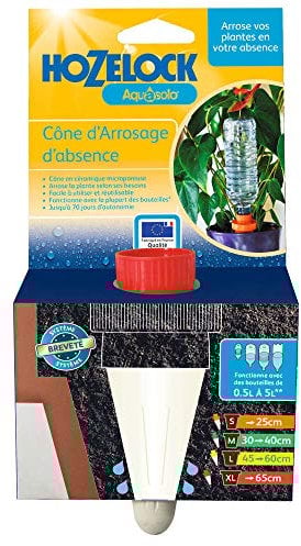 HOZELOCK - Système d'Arrosage Goutte-à-Goutte Autonome Aquasolo - Taille XL (x1) : Arrosage d'Absence, Idéal pour Plante en Pot, Jardinière, Fleurs et Potager, Cône Rouge en Céramique [2713 3465]